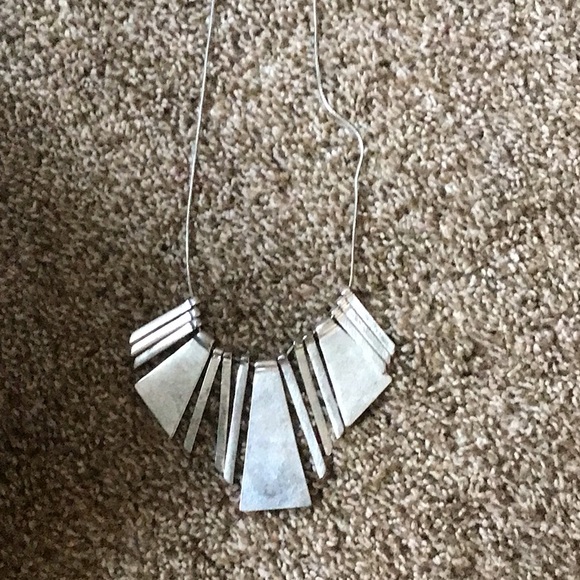 Silver toned statement necklace. - Picture 2 of 5